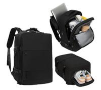 Mi Ko Mi Ka Mochila de Viaje Grande: Resistente al Agua, con Compartimento para Zapatos Separado, Puerto de Carga USB y Diseño Multifuncional Antirrobo. 2210 (Negro)