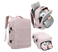 Mi Ko Mi Ka Mochila de Viaje Grande: Resistente al Agua, con Compartimento para Zapatos Separado, Puerto de Carga USB y Diseño Multifuncional Antirrobo. 2210 (Marrón Claro)