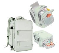 Mi Ko Mi Ka Mochila de Viaje Grande: Resistente al Agua, con Compartimento para Zapatos Separado, Puerto de Carga USB y Diseño Multifuncional Antirrobo. 2210 (Verde Claro)