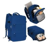 Mi Ko Mi Ka Mochila de Viaje Grande: Resistente al Agua, con Compartimento para Zapatos Separado, Puerto de Carga USB y Diseño Multifuncional Antirrobo. 2210 (Azul Marino)