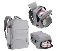 Mi Ko Mi Ka Mochila de Viaje Grande: Resistente al Agua, con Compartimento para Zapatos Separado, Puerto de Carga USB y Diseño Multifuncional Antirrobo. 2210 (Gris)