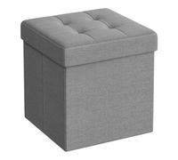 Mi Ko Mi Ka Puff Almacenaje Plegable Baúl de Almacenaje Multifuncional, Taburete Reposapiés, Banco de Cubo Soporta hasta 300 kg, para Sala de Estar, Dormitorio y Entrada (CAJON-38CM-GRIS)