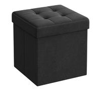 Mi Ko Mi Ka Puff Almacenaje Plegable Baúl de Almacenaje Multifuncional, Taburete Reposapiés, Banco de Cubo Soporta hasta 300 kg, para Sala de Estar, Dormitorio y Entrada (CAJON-38CM-NEGRO)