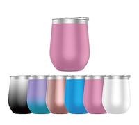 Mi Ko Mi Ka Taza Termo Café y Te para Llevar 360ml - Taza Térmica de Acero Inoxidable con Tapa (Rosa Brillo)