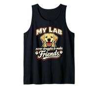 Mi Labrador Nunca Lucha por Hacer Amigos, Divertido Labrador Camiseta sin Mangas