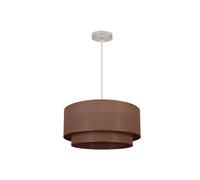 Mi lampara - colgante doble 1l. marron/beis cilind (35/25/reg)