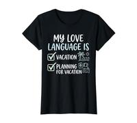 Mi lenguaje de Amor es la planificación de Vacaciones Amante de los Viajes Camiseta gráfica económica, Mujer, Negro, M