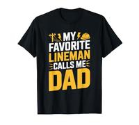 Mi Lineman Favorito Me Llama Papá Orgulloso Día del Padre Camiseta