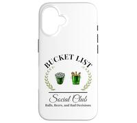 Mi lista de deseos club social jugador de golf y cubo de cerveza Carcasa para iPhone 16