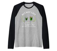 Mi lista de deseos club social jugador de golf y cubo de cerveza humor Camiseta Manga Raglan