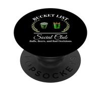 Mi lista de deseos club social jugador de golf y cubo de cerveza humor PopSockets PopGrip Adhesivo