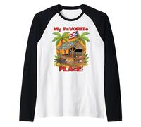 Mi Lugar Favorito Chinchorro puertorriqueño Camiseta Manga Raglan