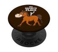 Mi Lugar Favorito: Divertido Amante de los Caballos PopSockets PopGrip Adhesivo