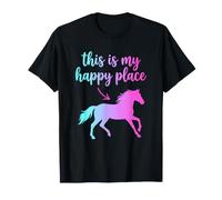 Mi Lugar Feliz con Caballos Regalo para Amazona Camiseta