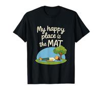 Mi Lugar Feliz es el Arte del Mat Yoga Mindfulness Camiseta