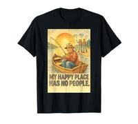mi Lugar Feliz no Tiene Gente Pesca introvertido Camiseta
