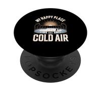 Mi Lugar Feliz Tiene una Pista de Hockey sobre Hielo de Aire frío PopSockets PopGrip Adhesivo