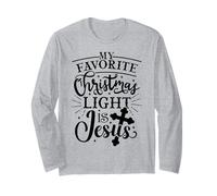 Mi luz Favorita de Navidad es Jesús Christian Xmas Funny Manga Larga