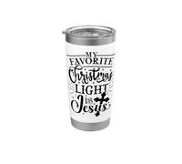 Mi luz favorita de Navidad es Jesús Christian Xmas Funny Vaso térmico de acero inoxidable de doble pared