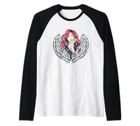Mi Madre es un ángel mirándome Desde el Cielo Camiseta Manga Raglan