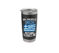 Mi mamá es griega nada me asusta mamá divertida Vaso térmico de acero inoxidable de doble pared
