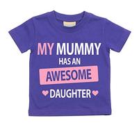 Mi mamá tiene un impresionante diseño disponible en tamaños camiseta de hija para bebé 0 - 6 meses a 14 - 15 años varios colores día de la madre morado morado Talla:6-12 meses