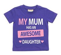 Mi mamá tiene un impresionante diseño disponible en tamaños camiseta de hija para bebé 0 - 6 meses a 14 - 15 años varios colores día de la madre morado morado Talla:14-15 Years