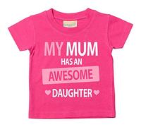 Mi mamá tiene un impresionante diseño disponible en tamaños camiseta de hija para bebé 0 - 6 meses a 14 - 15 años varios colores día de la madre rosa rosa Talla:24-36 Months