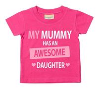 Mi mamá tiene un impresionante diseño disponible en tamaños camiseta de hija para bebé 0 - 6 meses a 14 - 15 años varios colores día de la madre rosa rosa Talla:12-13 Years