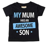 Mi mamá tiene una impresionante son disponible en tamaños camiseta para bebé 0 - 6 meses a 14 - 15 años varios colores día de la madre negro negro Talla:0-6 meses