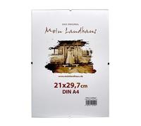 Mi marco de casa de campo sin bordes, 20 x 30 cm, marco de clip con cristal auténtico, soporte para fotos sin bordes para enmarcar tus fotos en orientación horizontal o vertical