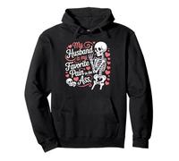 Mi Marido es mi Dolor Favorito en el Culo Esqueleto Esposa Sudadera con Capucha