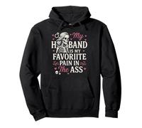 Mi Marido es mi Dolor Favorito en el Culo Esqueleto Esposa Sudadera con Capucha