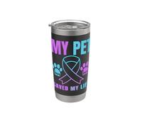 Mi mascota salvó mi vida Prevención del suicidio Emocional Perro gato Vaso térmico de acero inoxidable de doble pared