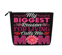 Mi Mayor razón para Vivir es Que me Llaman mamá. Neceser de Maquillaje de cáñamo sintético para el Día de la Madre. Bolsa de Viaje, Neceser, Bolsa de Aseo, ecológica y Duradera con Cremallera. 24 x