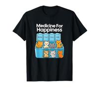 Mi Medicina para La Felicidad Llamados Gatos Todos los Días, Gato Gatito Camiseta