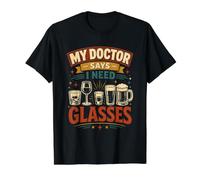 Mi médico Dice Que Necesito Gafas Camiseta gráfica económica, Hombre, Negro, M