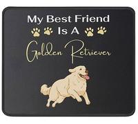Mi Mejor Amigo Es Un Perro Golden Retriever Mouse Pad Bordes Cosidos Alfombrilla De Escritorio Lavable Alfombrilla De Ratón para Oficina Hogar Gaming 25X30Cm