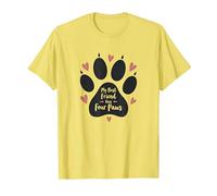 Mi Mejor Amigo Tiene Cuatro Patas - Pet Love Paw Camiseta, Hombre, Limón, 3XL