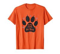 Mi Mejor Amigo Tiene Cuatro Patas - Pet Love Paw Camiseta, Hombre, Naranja, L