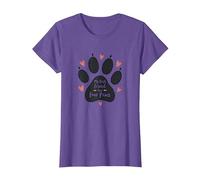 Mi Mejor Amigo Tiene Cuatro Patas - Pet Love Paw Camiseta, Mujer, Morado Jaspeado, L