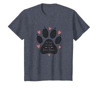Mi Mejor Amigo Tiene Cuatro Patas - Pet Love Paw Camiseta, Niños, Azul Jaspeado, 10 años