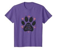 Mi Mejor Amigo Tiene Cuatro Patas - Pet Love Paw Camiseta, Niños, Morado Jaspeado, 4 años