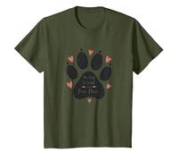 Mi Mejor Amigo Tiene Cuatro Patas - Pet Love Paw Camiseta, Niños, Verde Oliva, 6 años