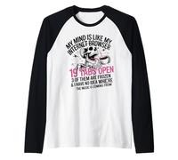 Mi Mente es como el navegador de Internet 19 pestañas Abrir Cráneo Divertido Camiseta Manga Raglan