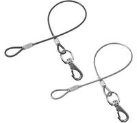 Mi Metty Juego de 2 correas de extensión para perros, resistentes a la masticación, cable de metal, alta resistencia, correa de entrenamiento para perros grandes y medianos (negro + transparente, 50