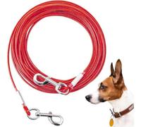 Mi Metty Tie-Out Correa para perros, 3 m, resistente a los masticables, para perros medianos y grandes (rojo, 10 pies - 3 m)