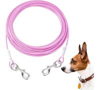 Mi Metty Tie-Out Correa para perros, 6 m, resistente a la masticación, correa de patio para perros pequeños de hasta 60 libras (rojo, 20 ft(6M)) (rosa, 6 m)