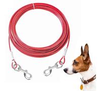 Mi Metty Tie-Out Correa para perros, 6 m, resistente a la masticación, cuerda para perros pequeños de hasta 60 libras (rojo, 20 ft(6 m) (rojo, 3 m)