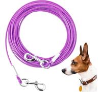 Mi Metty Tie-Out Correa para perros, 6 m, resistente a los masticables, para perros medianos y grandes (violeta, 20 pies/6 m)
